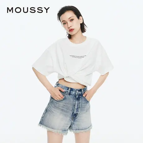 MOUSSY 夏季美式休闲风印花宽松短袖T恤女028HSA90-1951图片
