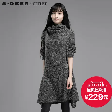 s.deer【新品】圣迪奥专柜正品女银线混织随性长款毛衣S14483557图片