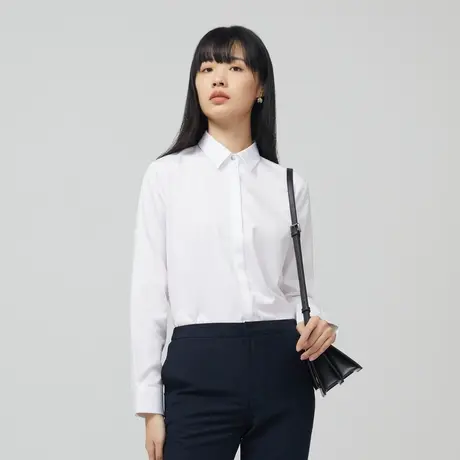 雅戈尔春秋新款女士长袖衬衫官方商务免烫上班工作服白衬衣1718图片