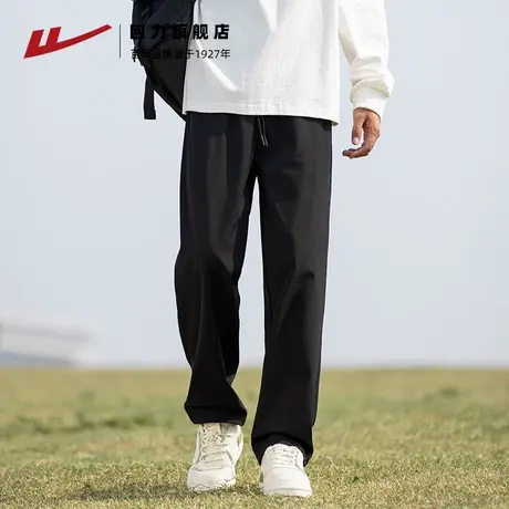 回力裤子男款夏季薄款2025新款垂感直筒冰丝休闲裤男士宽松运动裤商品大图