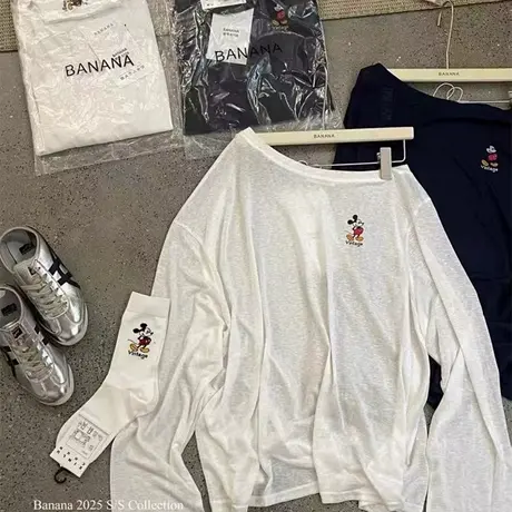 十三行女装2025夏季新款气质卡通动漫宽松显瘦慵懒长袖T恤上衣女图片