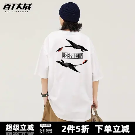 驯龙高手周边短袖t恤男夏季中性趣味卡通宽松纯棉透气青少年上衣商品大图