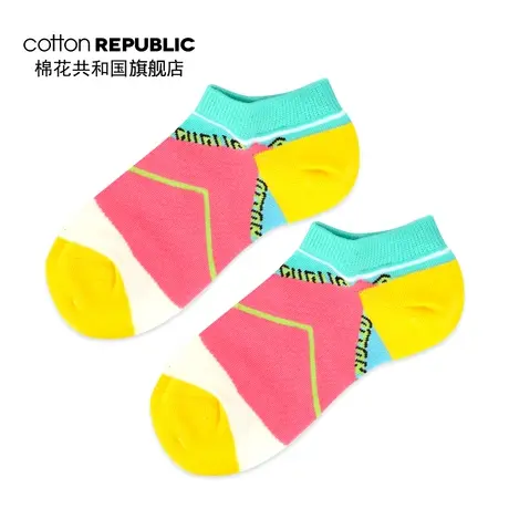 Cotton Republic/棉花共和国女士撞色情侣女短袜少女休闲学院风图片