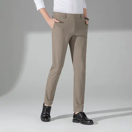 冰丝薄裤子百搭商务休闲西装裤舒服长裤中青年西裤修身直筒裤子商品大图