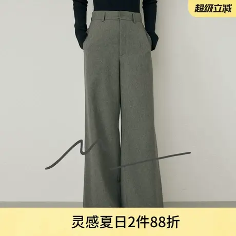 MOUSSY 夏季新品M系列格雷系垂感阔腿西装裤女010HA231-1161商品大图