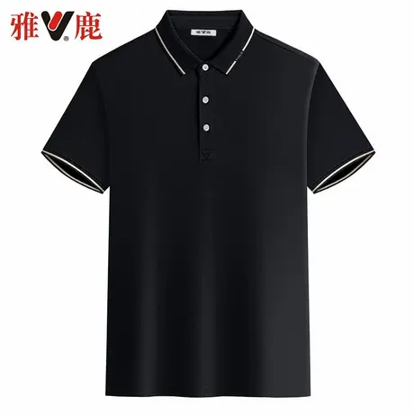 雅鹿夏季2025爸爸短袖男polo衫翻领商务休闲冰丝男士t恤男装上衣图片