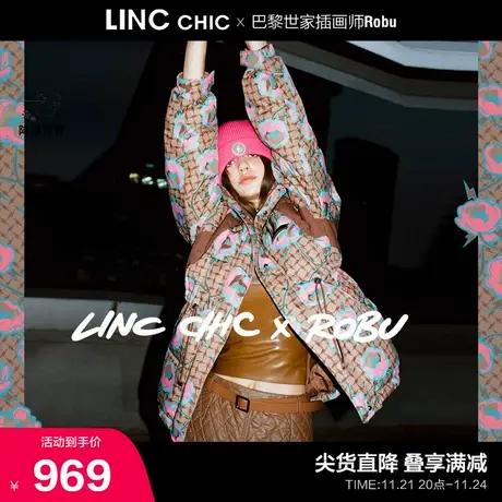 LINCCHIC金羽杰羽绒服女设计师联名系列中长款羽绒服女Y22802502商品大图