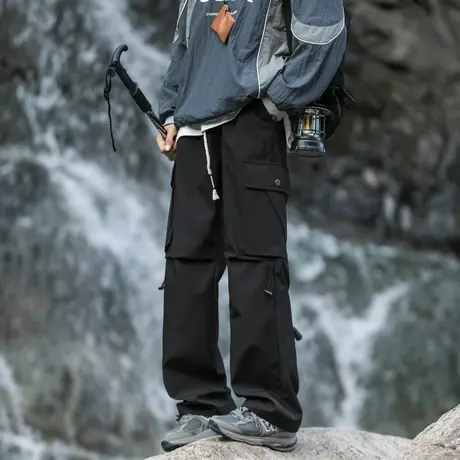 回力美式冲锋裤男士春秋季2025新款休闲长裤直筒防水男生工装裤子图片