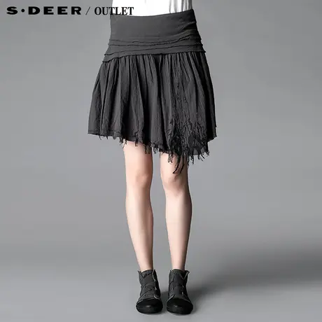 s.deer【上新】圣迪奥专柜正品女夏素雅设计感全棉短裙4281391商品大图