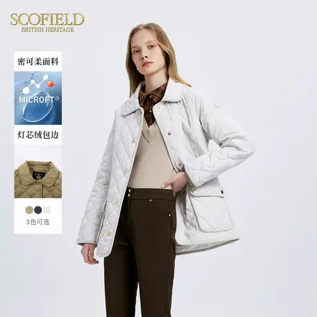 【密可柔防泼水】Scofield女装翻领收腰绗缝棉服外套冬季商品大图