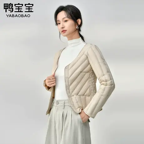鸭宝宝2024新款秋冬季轻薄羽绒内胆女保暖内搭修身打底无领外穿商品大图
