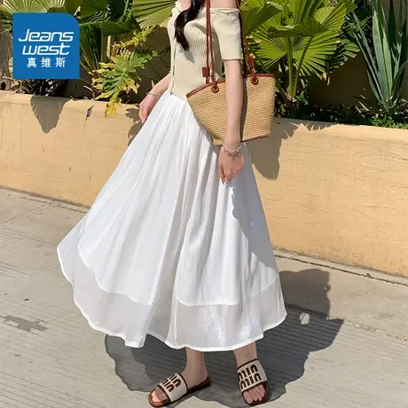 KC真维斯女装 2025秋季新款田园风清新温柔日常休闲百搭女士长裙商品大图