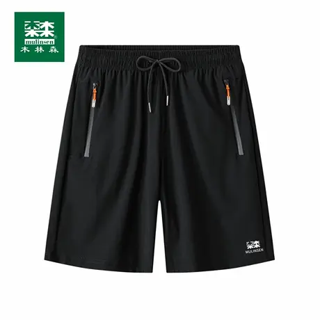 木林森男士冰丝休闲短裤2025夏季薄款速干透气弹力加大宽松五分裤商品大图