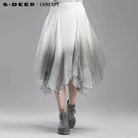 S·DEER＼CONCEPT【新品】圣迪奥渐变层次网纱拼接长裙S15181176商品大图