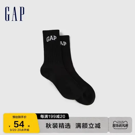 Gap男装秋季2023新款LOGO运动吸湿中筒袜一双装815131短袜套装图片