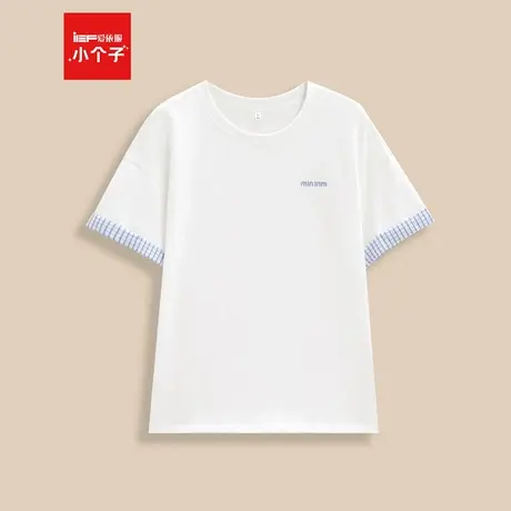 IEF/爱依服上衣2025春夏新款韩版简约通勤风基础纯色格子百搭T恤图片