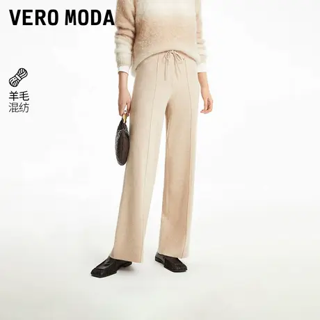 Vero Moda奥莱休闲裤子女秋冬新款中腰直筒针织裤休闲简约宽松商品大图