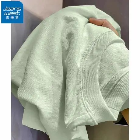 NR真维斯oversize重磅纯棉短袖t恤女夏季新款正肩宽松百搭上衣潮商品大图