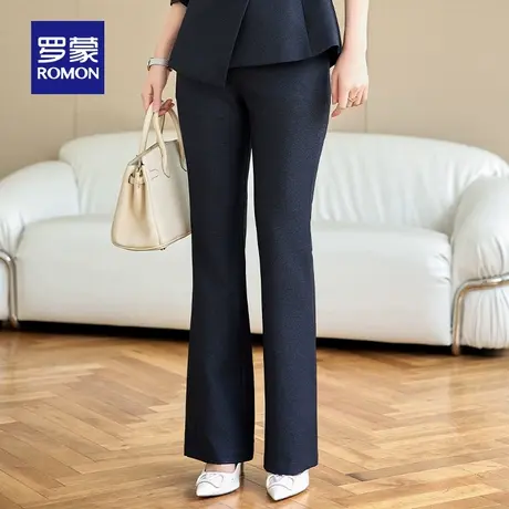 罗蒙女士商务休闲简约西裤2025春季新款时尚百搭修身显瘦直筒长裤商品大图
