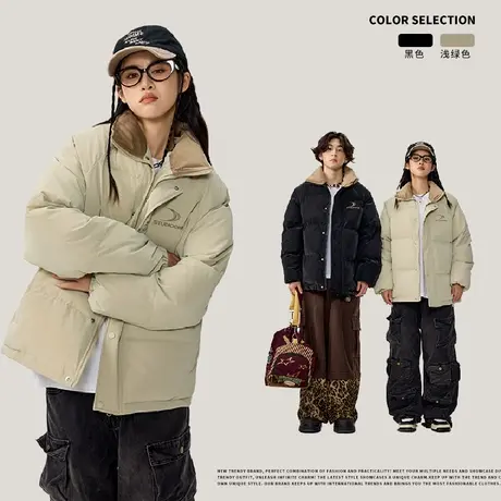 2024年新款立领棉服冬季美式外套男女加厚保暖棉衣宽松防寒面包服图片