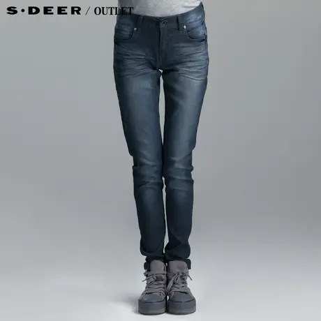 sdeer圣迪奥专柜正品女装春款水洗光感修身长裤4180881图片