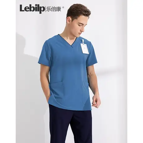 乐倍康手术室洗手衣刷手衣医护女短袖男弹力护士服牙科口腔工作服图片