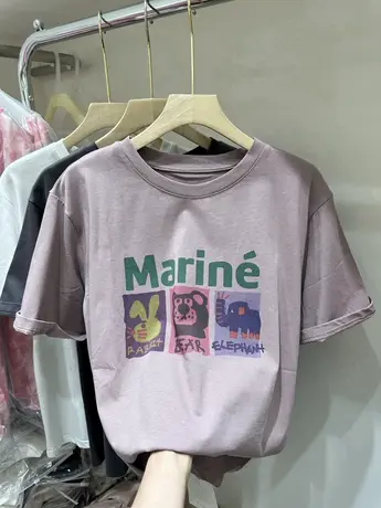 卡通印花短袖T恤女欧洲站夏装2024新款欧货女装洋气打底衫上衣潮商品大图