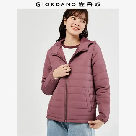 佐丹奴外套女装纯色连帽梭织长袖棉衣外套 13374824商品大图