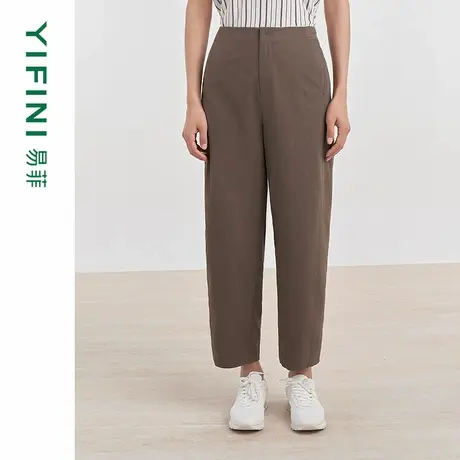 [专柜同款]Yifini/易菲宽松显瘦镰刀九分裤锥形小脚裤女D04K1033商品大图