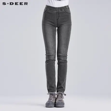 sdeer圣迪奥女做旧休闲牛仔长裤S16280808图片