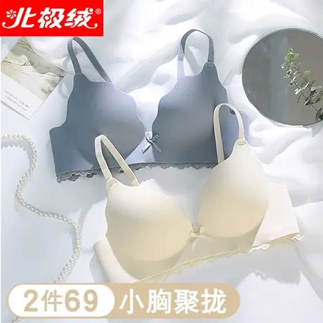 北极绒小胸聚拢内衣女无痕收副乳上托防下垂少女调整型性感文胸罩商品大图