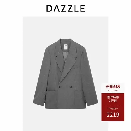 DAZZLE地素奥莱西装中灰色精纺西装商品大图