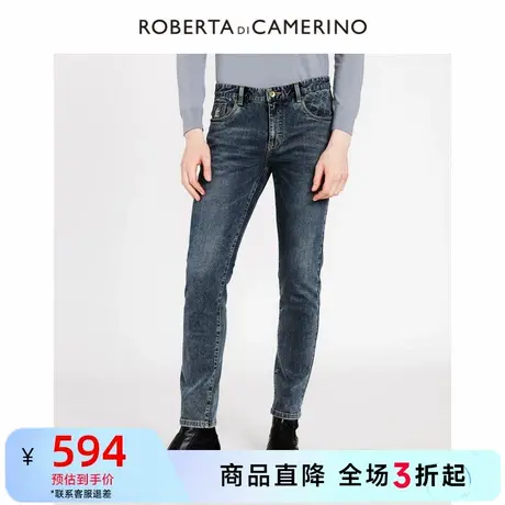 【秋季新品】ROBERTA诺贝达2024年秋男士休闲时尚直筒水洗牛仔裤图片