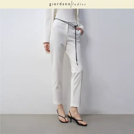 GL女装2025夏季新款垂感通勤女裤暗门筒中腰休闲九分裤女02425046商品大图