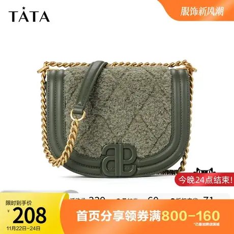 Tata/他她2023冬商场同款时尚百搭斜跨马鞍包女新款X2991DX2奥莱商品大图