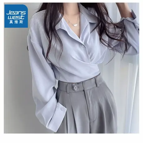 LE真维斯女装2025春季新款 潮牌时尚法式设计感小众长袖衬衫女图片