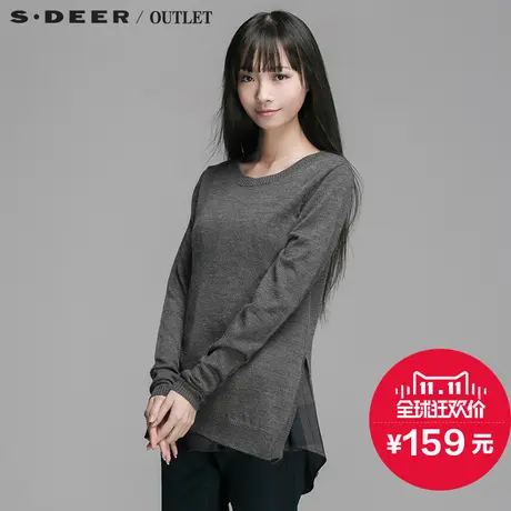 s.deer【新品】圣迪奥专柜正品女装两件套斜摆针织毛衣S14483553图片