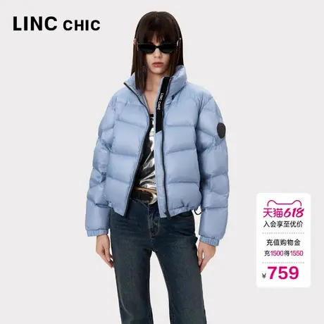 LINC金羽杰羽绒服女款2024新款轻薄短款立领羽绒服女外套1067商品大图