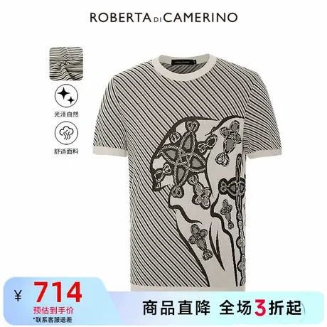 [时尚印花]ROBERTA诺贝达男装男士短袖T恤25夏季新款圆领休闲T恤图片
