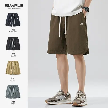 hansca冰丝休闲短裤男夏季薄款美式潮牌速干运动宽松大码五分裤子商品大图