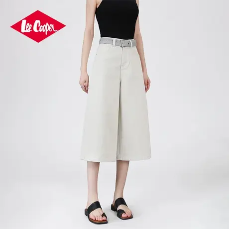 Lee Cooper/李库珀 高腰牛仔裤女夏季薄款高级质感宽松阔腿七分裤图片