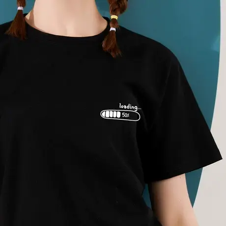 秀洛正在加载不要急2025新款潮夏季宽松短袖T恤情侣装半袖打底衫商品大图