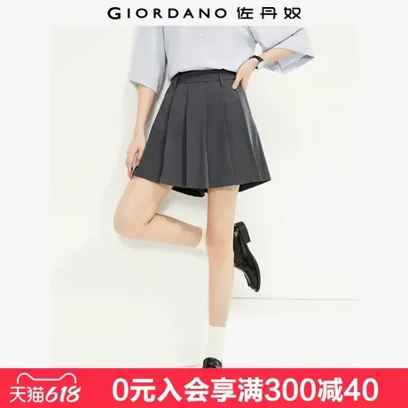 佐丹奴短裤女夏新款减龄弹力百褶裙裤通勤风中腰西装短裤13404321商品大图