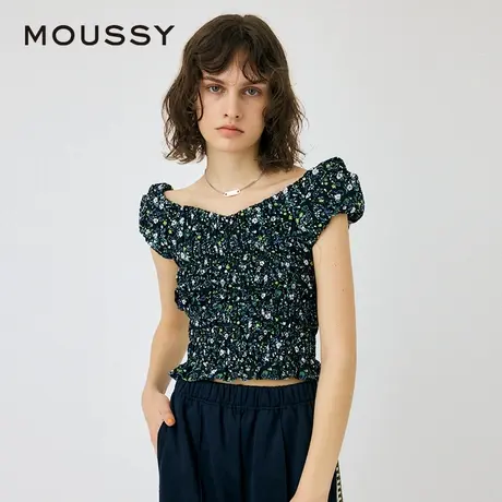 MOUSSY 夏季新品甜美森系风打揽无袖碎花衬衫女010HS630-0831图片