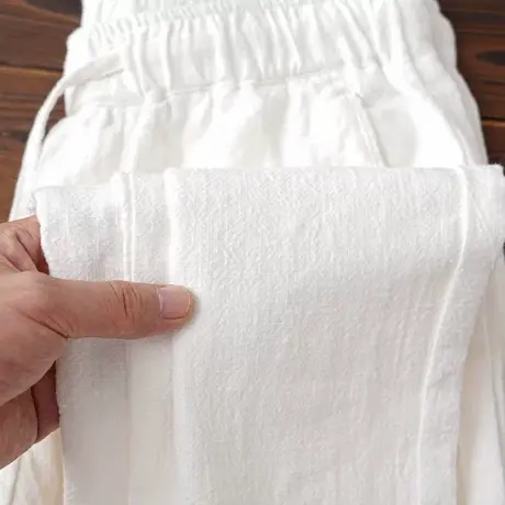 【透气凉爽】苎麻棉麻裤子男士夏季薄款2025新款宽松直筒亚麻休闲商品大图