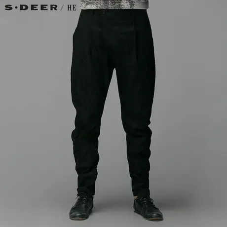 【惠】sdeerhe圣迪奥夏纯色吊裆男士休闲长裤H14270843图片