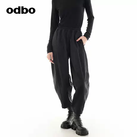odbo/欧迪比欧时尚品牌休闲裤子女2024秋季新款设计感灯笼束脚裤商品大图