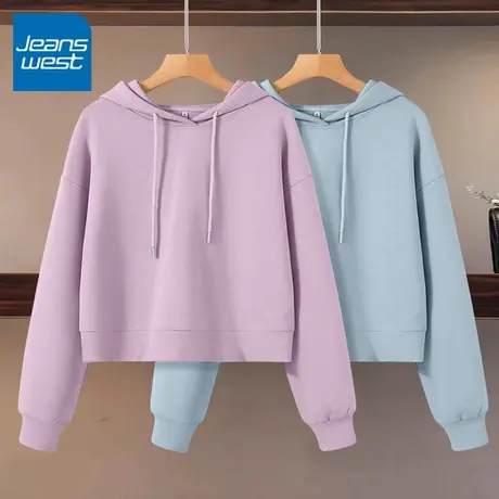 KV真维斯连帽卫衣女2025新款春秋季显瘦休闲宽松百搭小个子上衣女商品大图