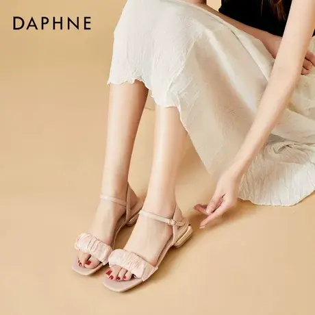 Daphne/达芙妮法式复古优雅凉鞋女2024年新款网纱小众设计感女鞋图片