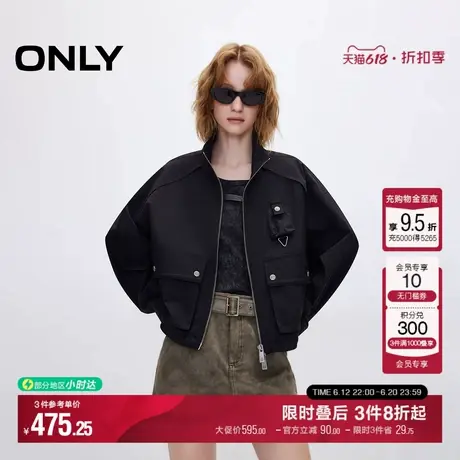 ONLY2025夏季新款时髦工装风短款宽松长袖风衣外套女|125136024商品大图